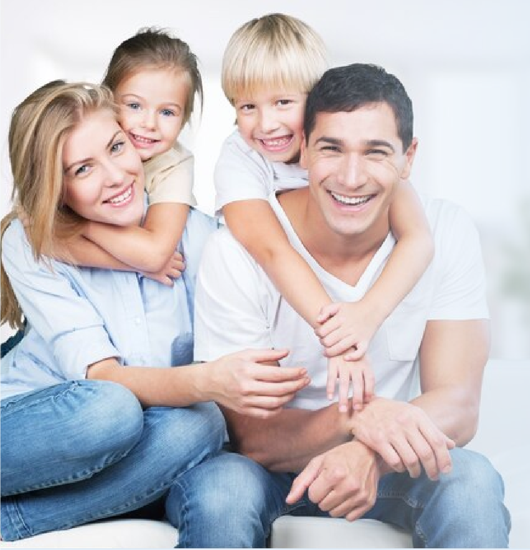Happy family with healthy smiles